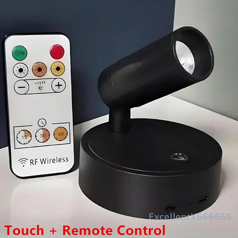 2000mAh USB Rechargeable Wall Mounted Cabinet Lighting Spotlight Touch Magnetic Base LED Wireless Wall Light