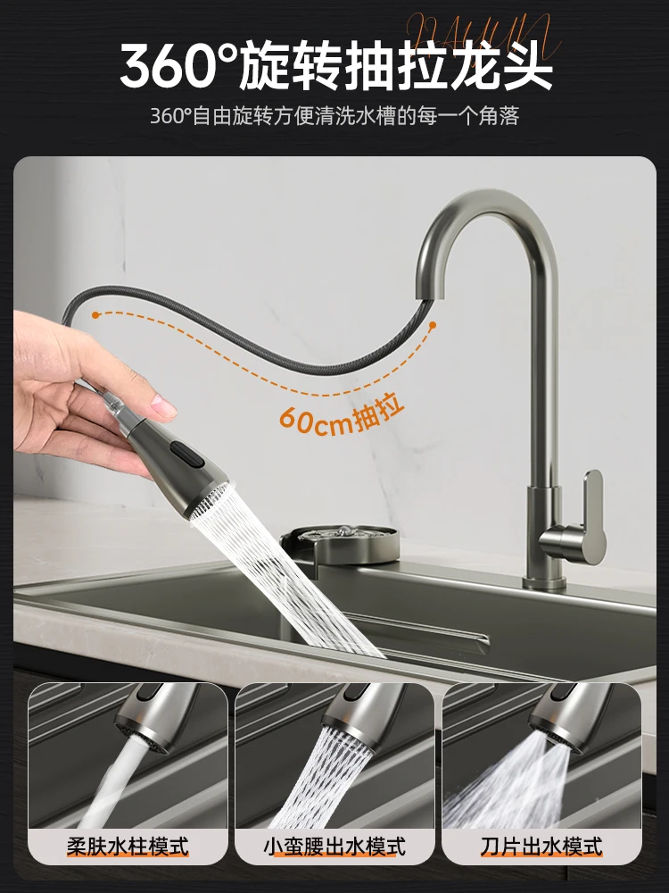 Kuchenna umywalka do warzyw, duża zlew, zlew nablatowy ze stali nierdzewnej 304, zmywarka, zagęszczony zlew do warzyw do użytku domowego