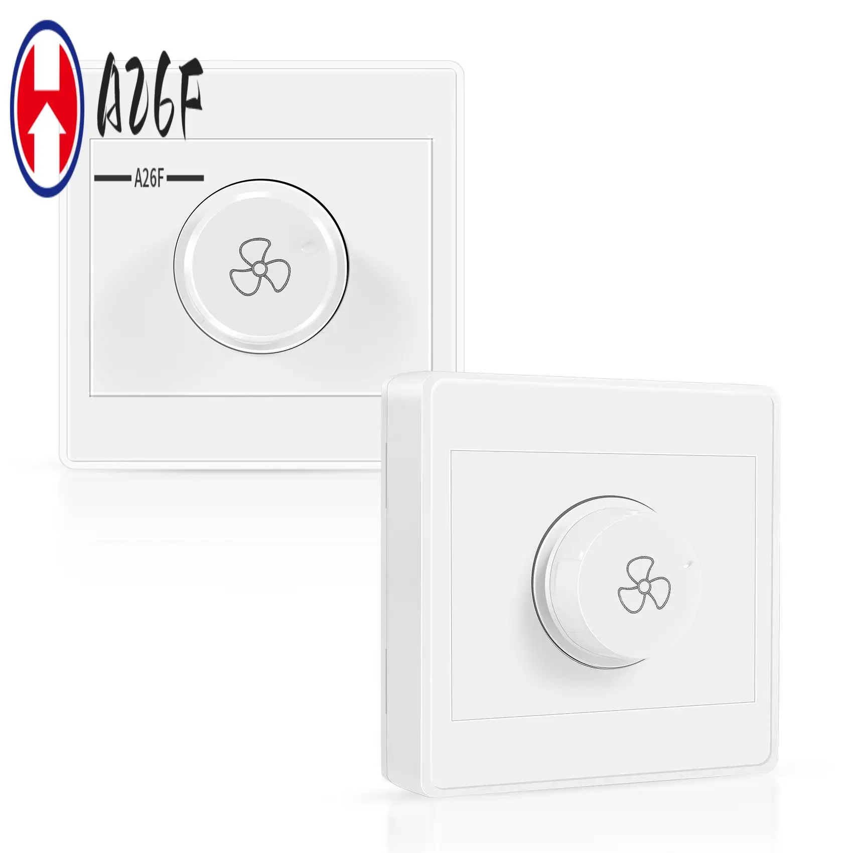 A26F-2Pcs Ceiling Fan Stepless Speed Governor Surface Mounted Fan Speed Switch