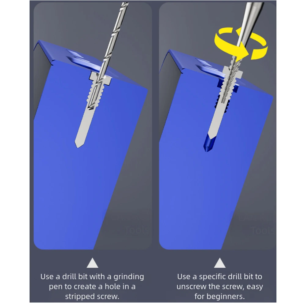 1 Set Alloy Piercing And Sliding Drill Bit Remove Stripped Screws With U8 Drill Bit The Frame Phone Repair Tool Accessories