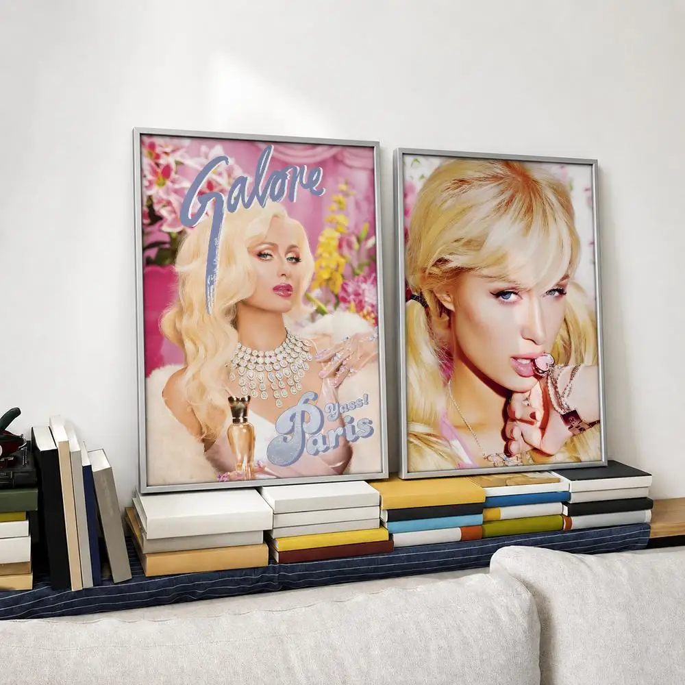 Actor Paris Hilton Poster Self‑Adhesive Waterproof PP Poster Coffee House Bar Wall Art Sticker Room Home Decor