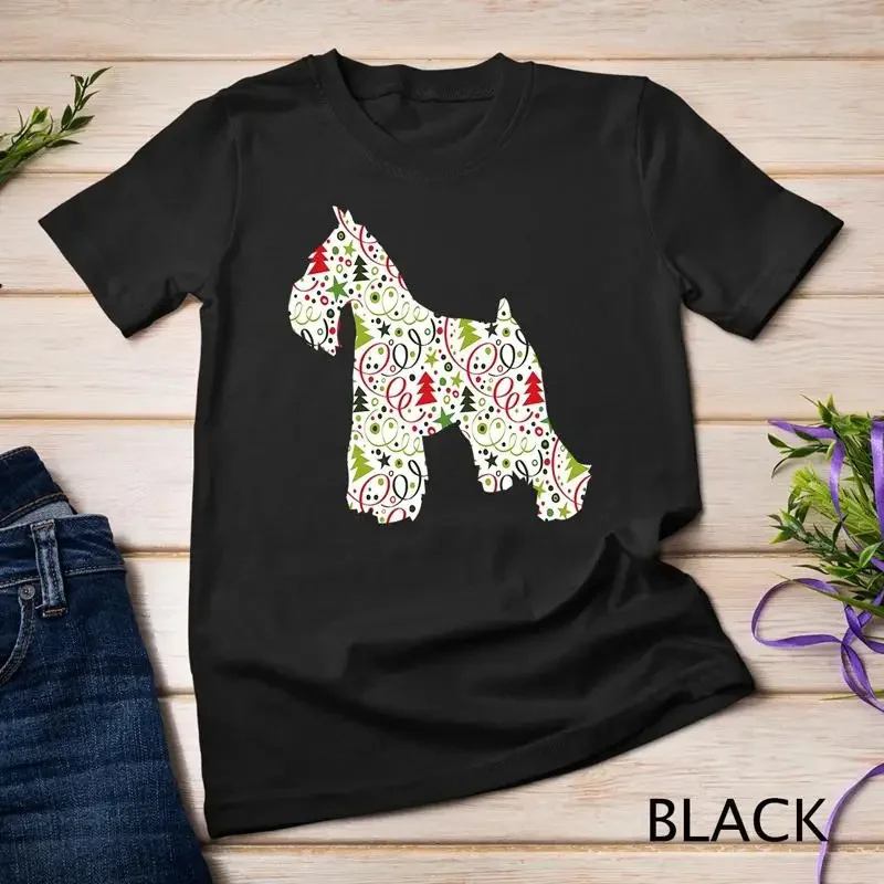 Christmas Miniature Schnauzer Dog Wrapping Paper Unisex T shirt