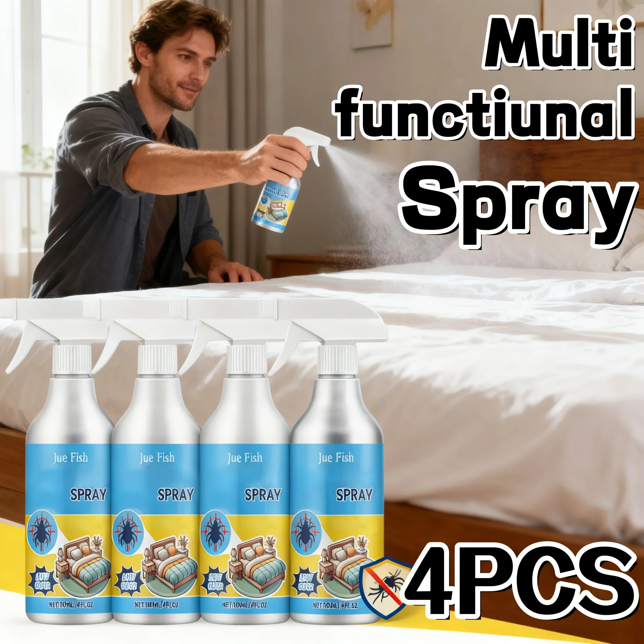 4pcs Multi-functional Spray, Suitable for Bedding, Sofas And Furniture, Odorless And Stain-free, Easy to Use for Home Protection