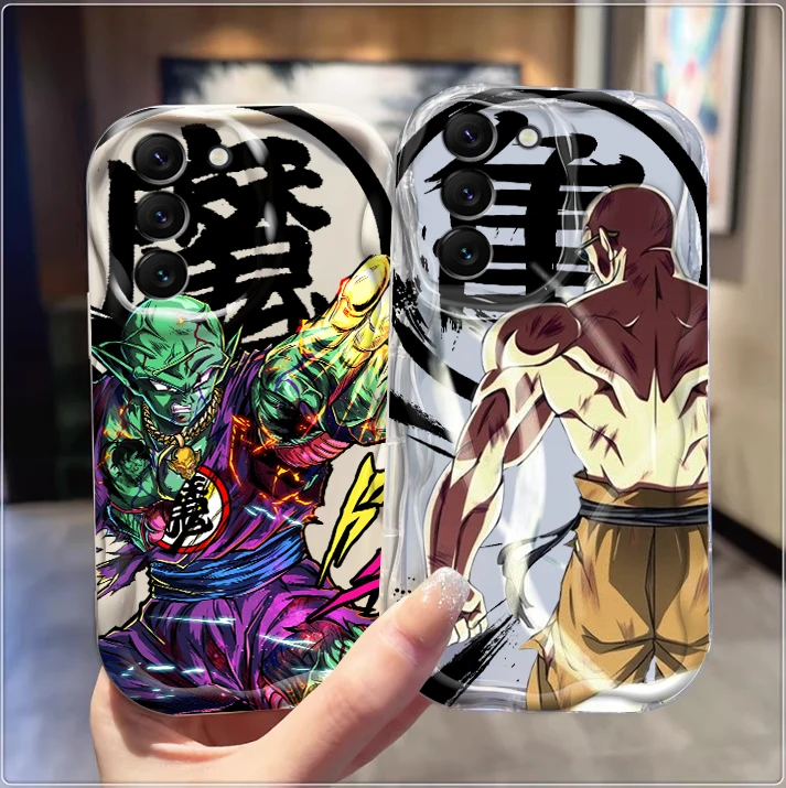 

Luxury D-Dragon Ball Saiyan For Samsung S24 S23 S21 S20 Ultra Plus FE A73 A72 A71 A51 A31 A05S A05 A04 5G Wave Oil Funda