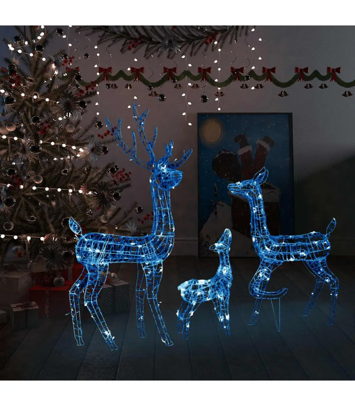 Christmas Lights Christmas decoration reindeer 300 LED blue acrylic