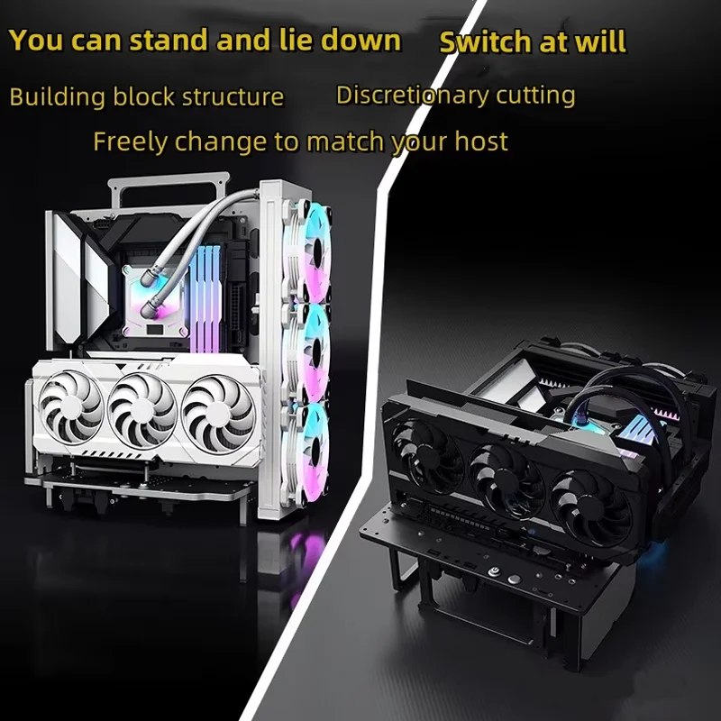 Socooler Diy Gaming Computer EATX Computer Case Pc Case Open Frame  Gaming Computer Case for ATX M-ATX  Case Aviation Aluminum