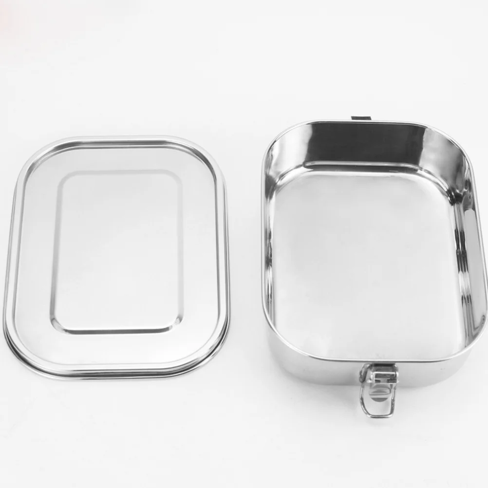 

2pcs Stainless Steel Lunch Box Food Grade Double Buckle Safe Lock For Student Worker Camping Bento Container Storage Box
