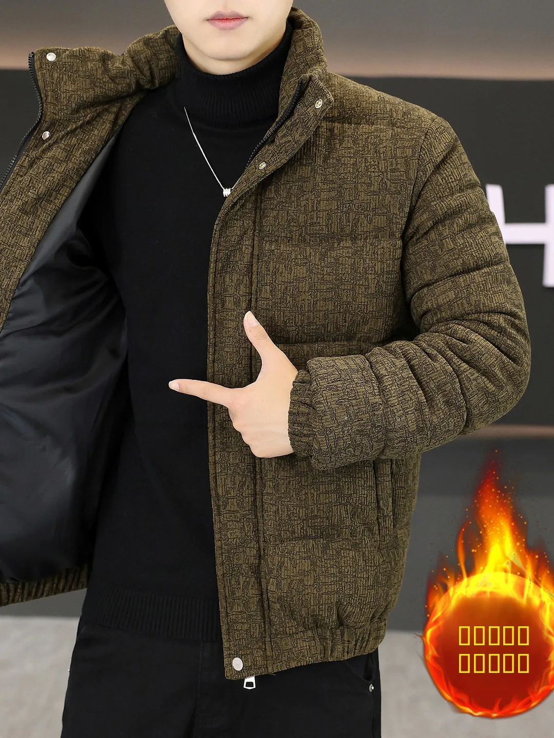 

Мужская утепленная хлопковая куртка с воротником-стойкой из вельвета, теплая, молодежная, модная, брендовая, зимняя, с длинными рукавами, повседневная, в стиле Cleanfit