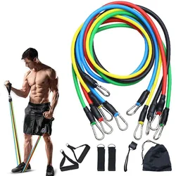 11Pcs/Set Resistance Band Rubber String Chest Developer Pulling Up Gym Exercise Training Elastic Band Home Fitness Equipment