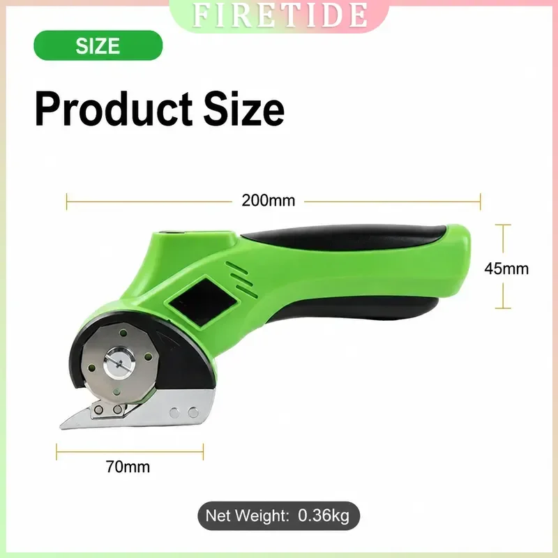Cordless Electric Fabric Scissors, Handheld Textile Cutter with Long Battery Life, 0.6mm Cutting Depth for Home DIY Craft