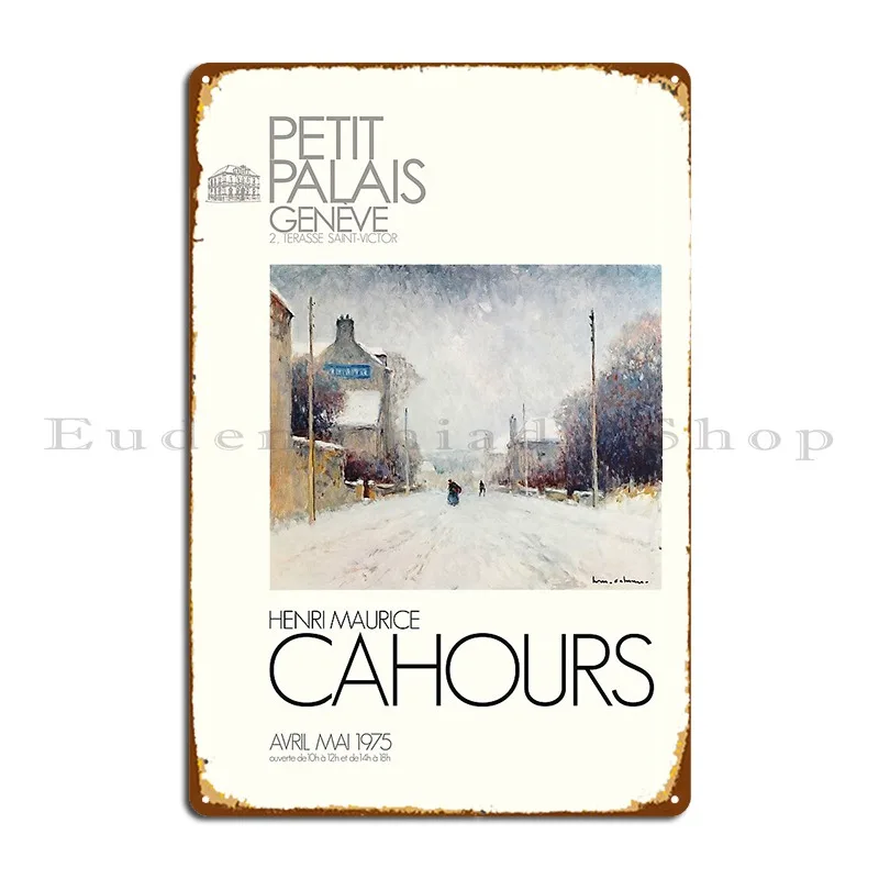 henry maurice cahours exhibition poster for petit palais is geneve 1975 Metal Sign Plaques Cinema Wall Decor Iron