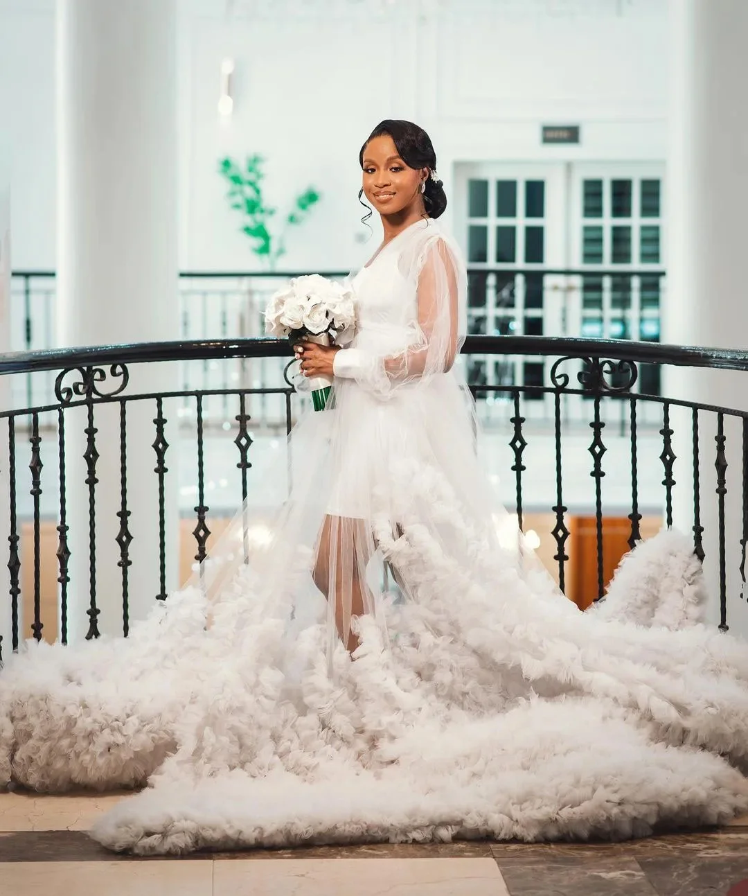 Vestido de novia de 2 piezas, vestidos de novia personalizados de tul con volantes para playa, vestido de noche para sesión de fotos