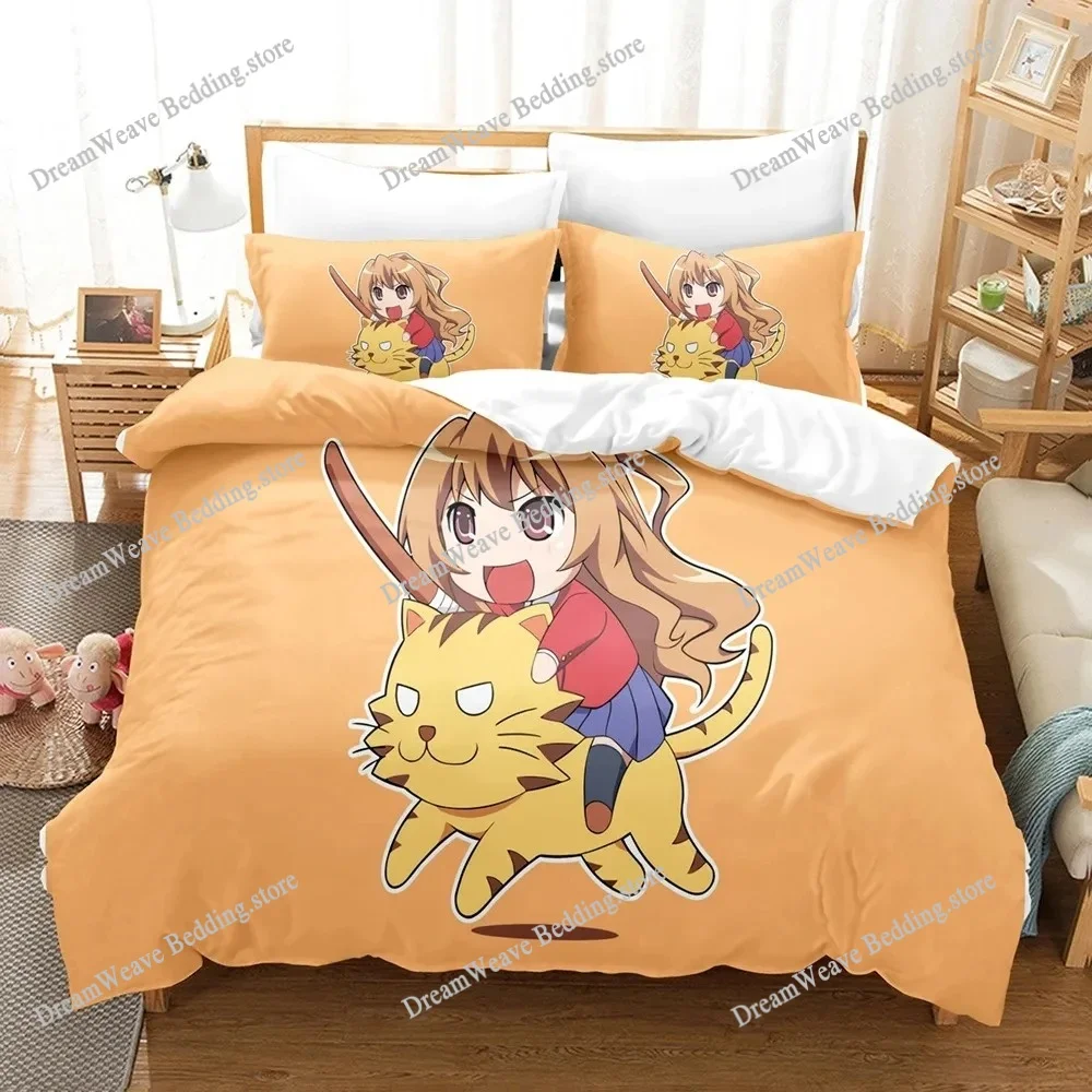 

3D Printed Anime TIGER×DRAGON! Bedding Set Boys Girls Twin Queen Size Duvet Cover Pillowcase Bed Kids Adult Home Textileextile