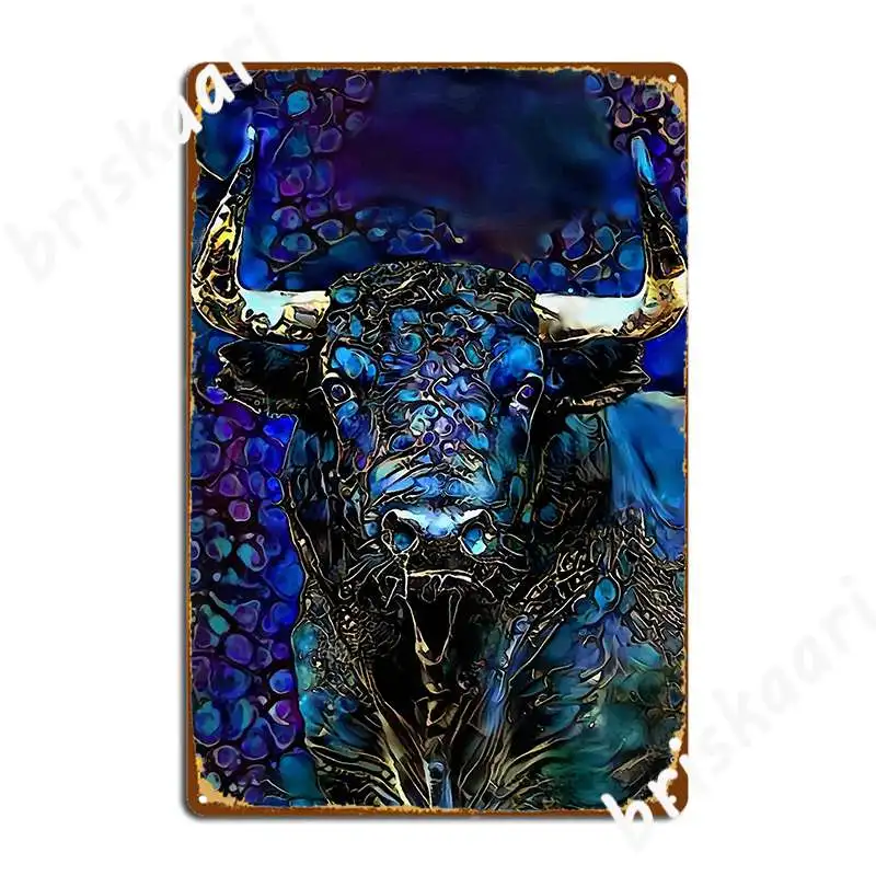 Taurus Bull Bull Taureau Lea Roche Painting Metal Sign Plaques Pub Bar Cave Personalized Tin Sign Poster