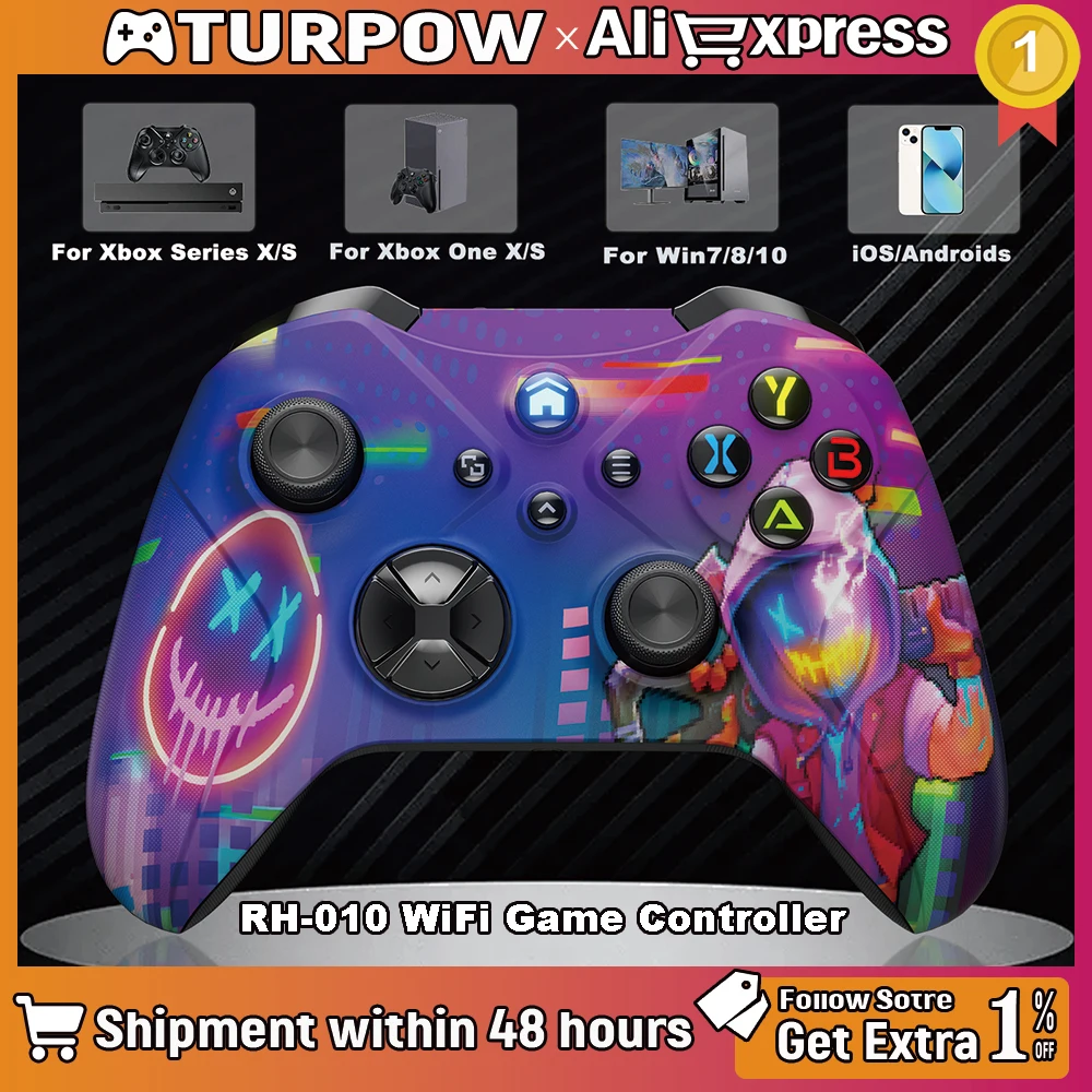 Gaming-Gamepad Kabellos für Xbox One Series X/S 6-Achsen-Gyrosensor Dual-Vibration Turbo-Funktion Hall-Effekt Xbox-Joystick