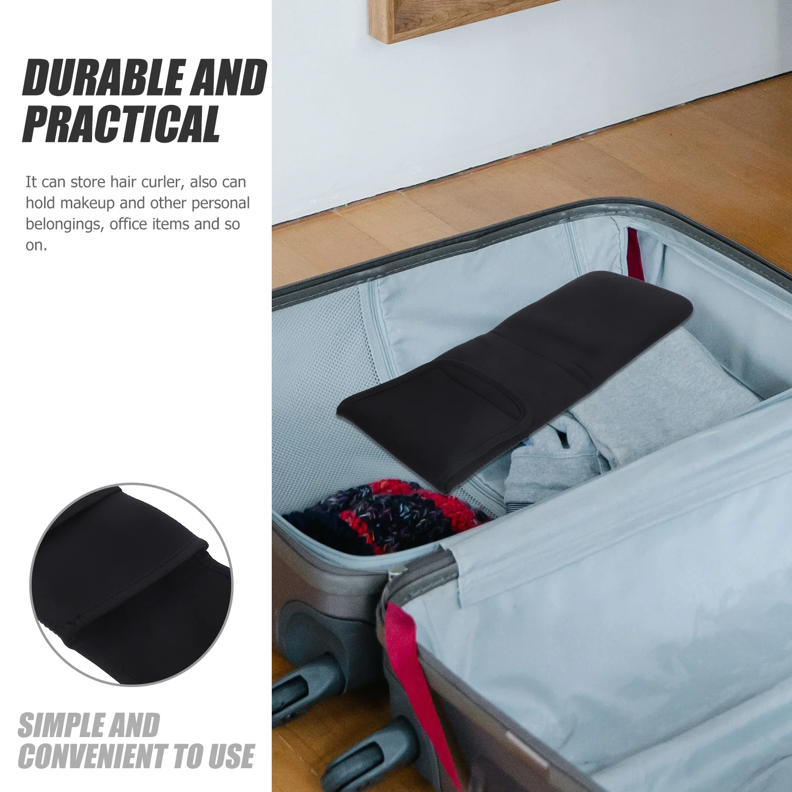 

Hair Curler Organizer Bag Neoprene Portable Travel Heat Resistant Hair Straightener Storage Pouch Multi-Purpose Case