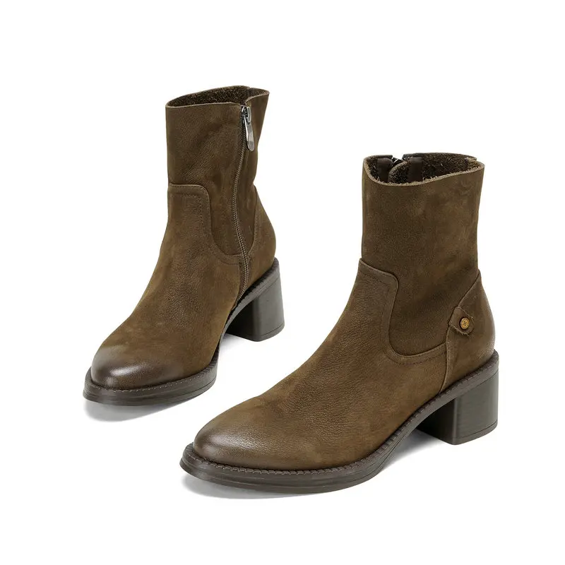 

2025 Autumn/Winter Women Ankle Boots Genuine Leather Sexy Modern Shoes Pointed Toe