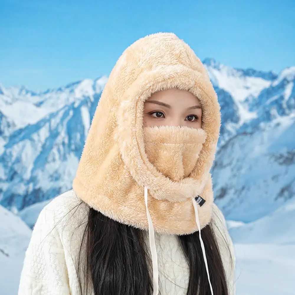 Adjustable Balaclava Thermal Windproof Ski Hood Solid Color Cycling Windproof Cap Outdoor Warm Cycling Neck Cover Full Face Mask