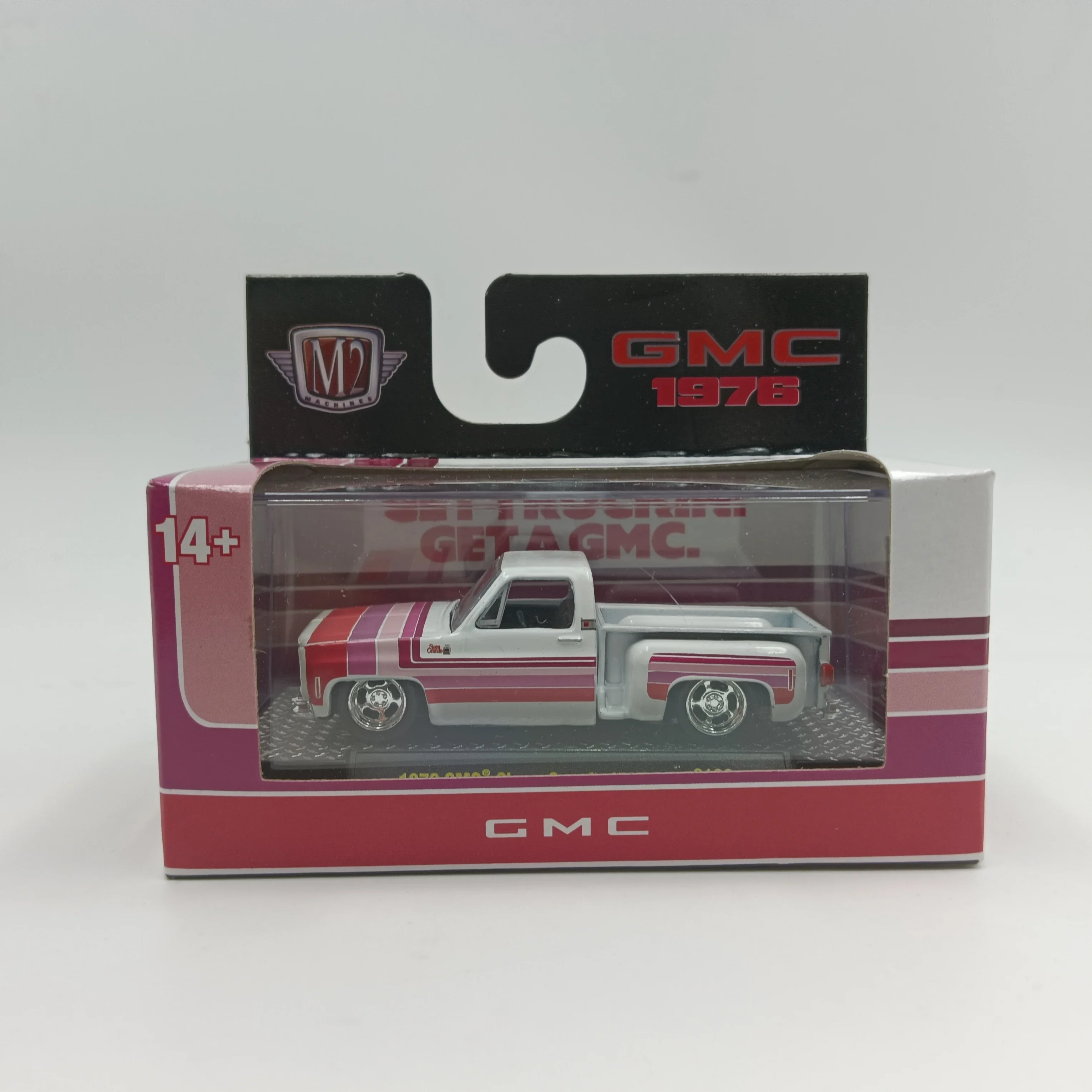 Maszyny M2 1/64 1976 GMC Sierra Grande 15, odlewany ciśnieniowo aluminiowy model samochodu, ekspozycja prezentów dla dzieci