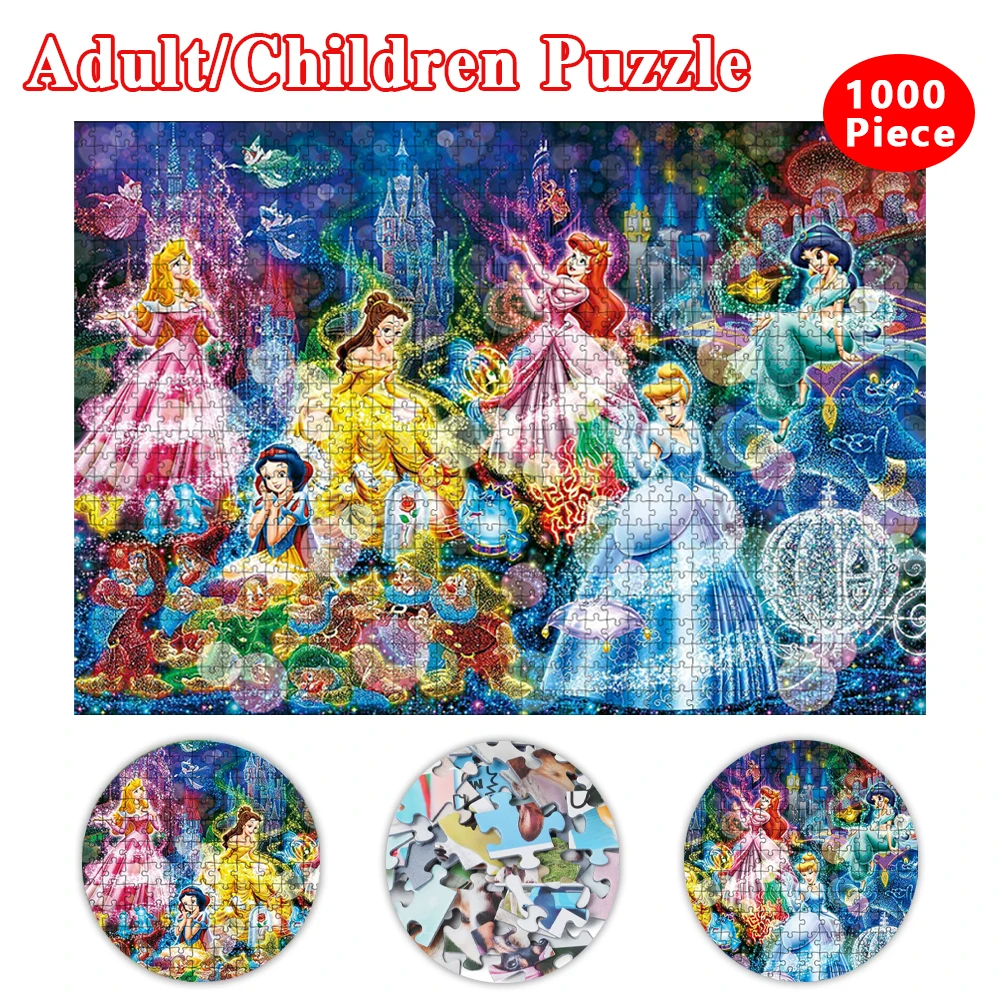 

Disney Belle Cinderella Puzzles Toys Cartoon Disney Princess 1000 Pieces Adults Puzzle for Adults Children Educational Toys