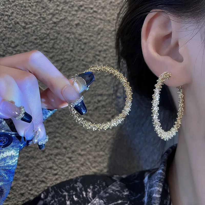 2023 موضة جديدة الاتجاه تصميم فريد أنيق دقيق هندسي أقراط مستديرة للنساء مجوهرات حفل زفاف هدايا مميزة #4