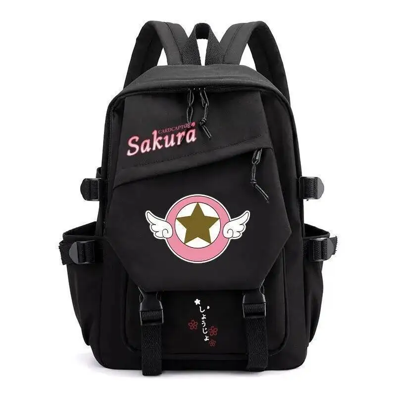 

Anime Game Black Blue Green Pink White Card Captor Kadokyaputa Sakura School Bags Backpacks Girls Cute