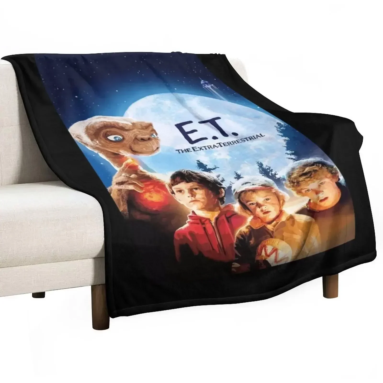 E.T. The Extra- Terrestrial Digital Illustration Throw Blanket Nap Summer Beddings for winter Flannels anime Blankets