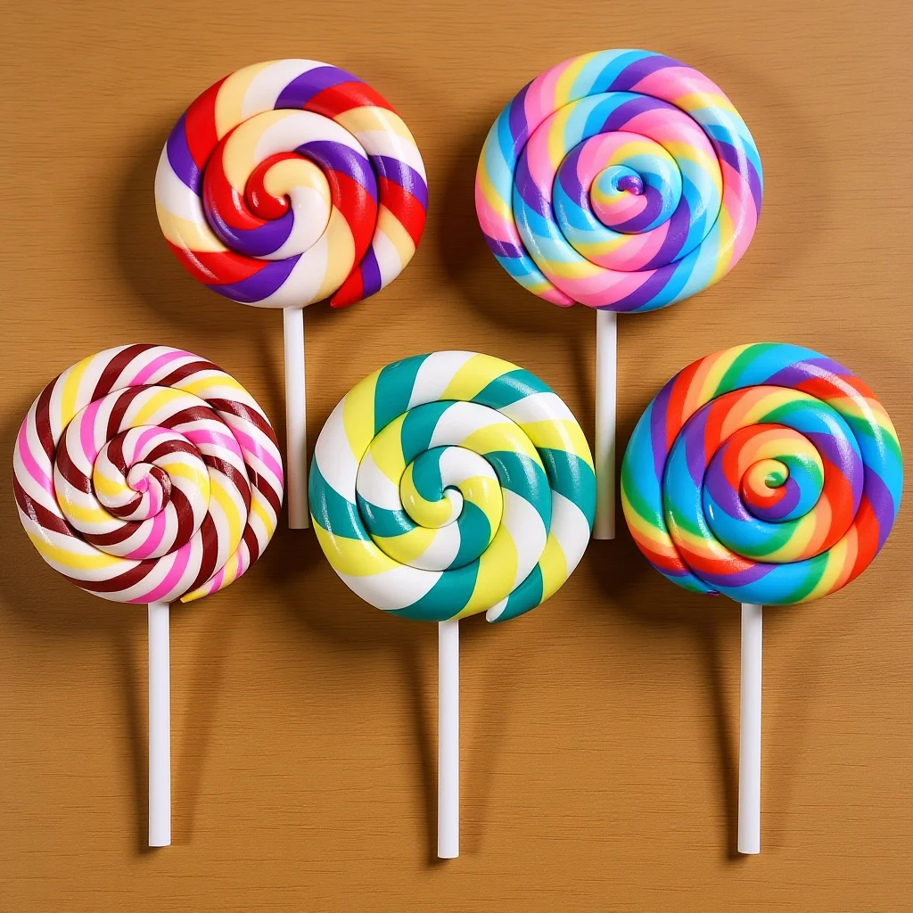 

5Pcs Large Clay Simulation Lollipop DIY Decoration Home Party Favors Keychain Mobile Phone Case Accessories Simulation Lollipop