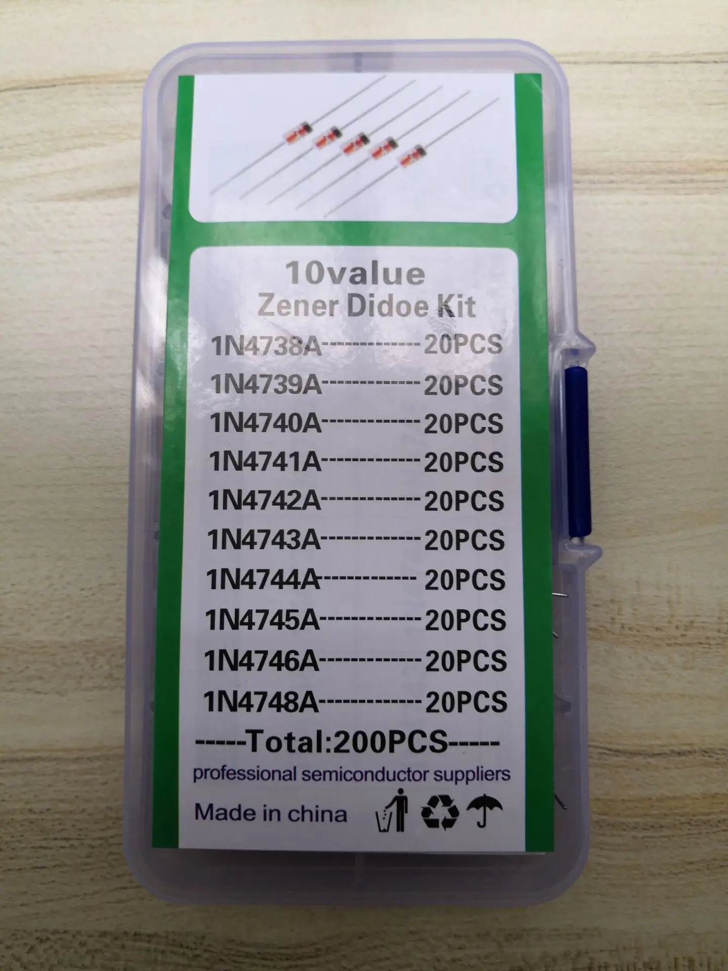 200 قطعة 1n4738-1n4748 زينر ديود عدة 1 واط 8.2 فولت/9.1 فولت/10 فولت/11/12/13/15/16/18/22/v 1N 4739A 4740A 4741A 4742A 4743A 4744A 474A 4746A 4746A