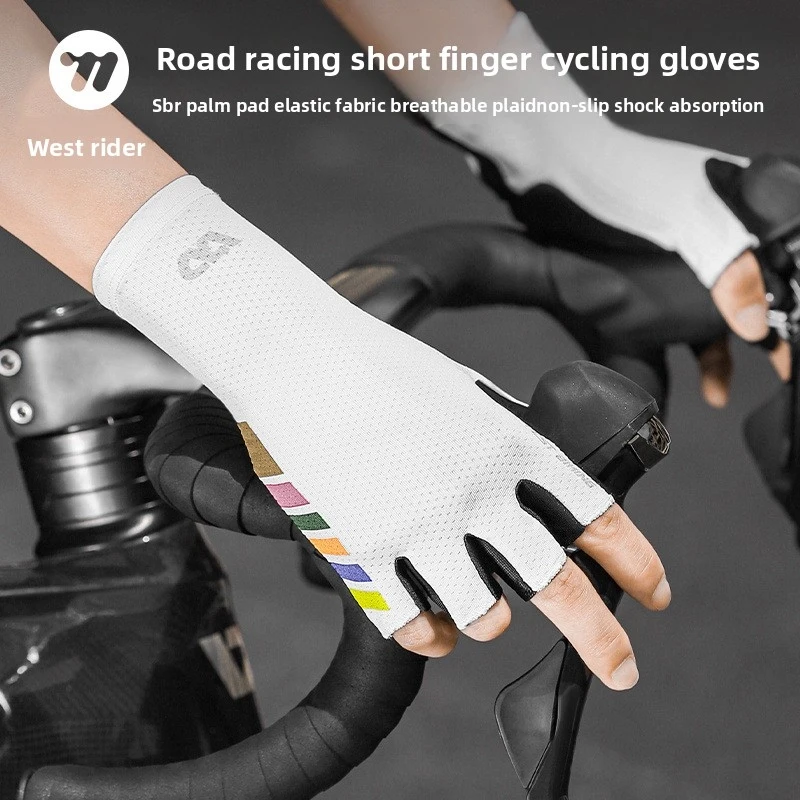

Mountain Bike Gloves Half Finger, Short-Finger Cycling Gloves, Anti-Slip Shock-Absorbing Breathable for Men Women Spring Summer