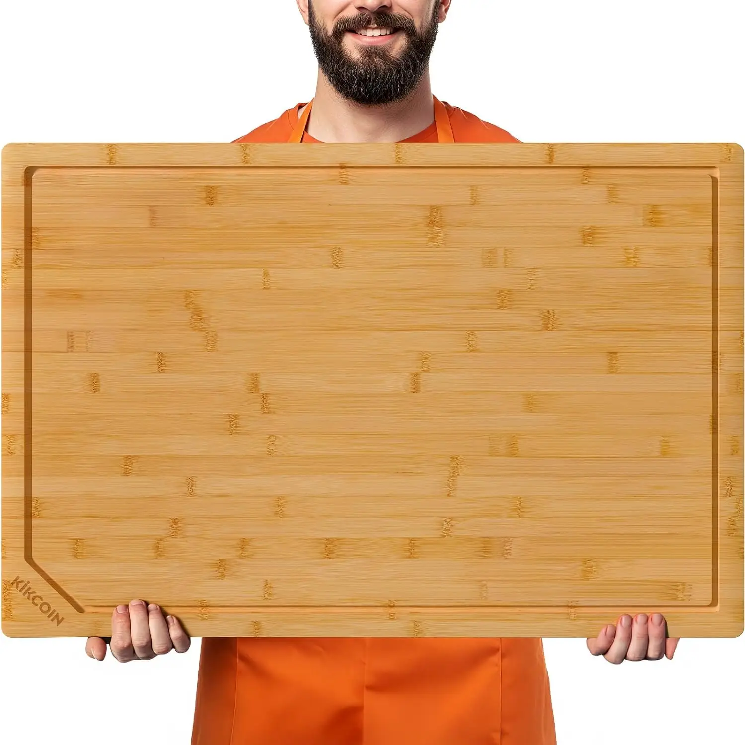 

30 Inch Extra Large Bamboo Cutting Board with Deep Juice Groove and Handle, Heavy Duty Kitchen Chopping Board