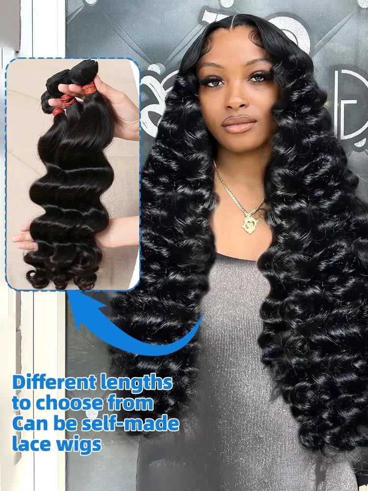 

Loose Wave 30 Inch Raw Virgin 100% Human Hair Bundle Burmese Curly Natural Water Wave 3/4 Bundles Extensions Deals Weft Tissage