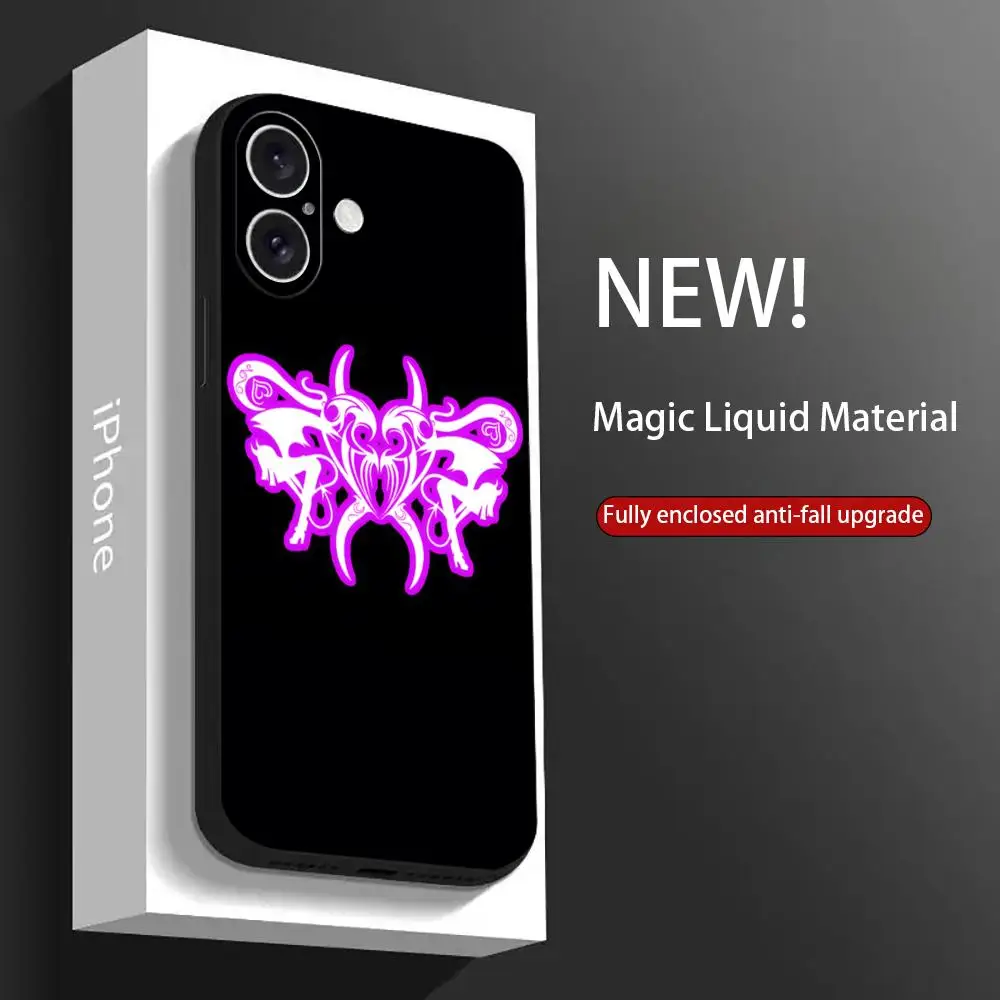 حافظة هاتف وشم رائعة لهاتف آيفون 17 16 15 14 13 12 11 X XR XS 8 Plus Mini Pro Max غطاء ناعم أسود مقاوم للصدمات