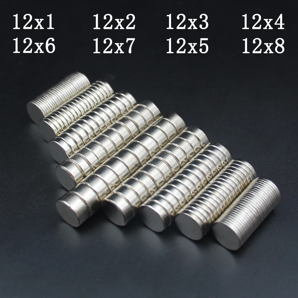 

Super Strong Magnet 12x1/12x2/12x3/12x4/12x5/12x6/12x7/12x8mm N35 Round Magnetic NdFeB Neodymium magnet Powerful Disc imanes