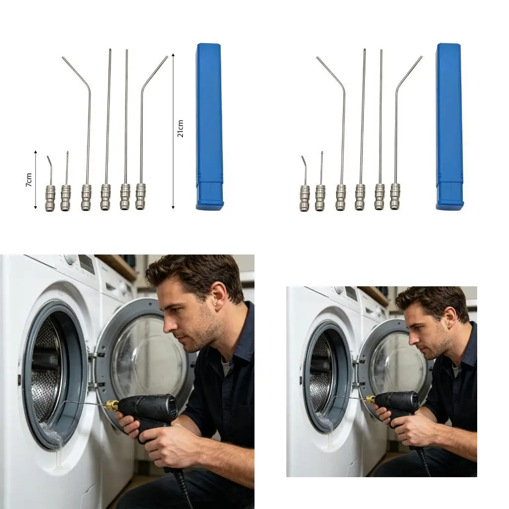 Professional Grades Nonrust Steel Water Jet Nozzles 6Pcs Set With Quick Connecting Design Profound Clean Appliance Tool D2RD