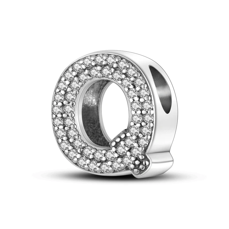 925 Sterling Silber, passend für 925 Original-Armband, DIY A-Z, Alphabet, Charms, Perle, CZ, Zirkon, LIEBE, Buchstabe, baumelnder Anhänger, Schmuck, Geschenk