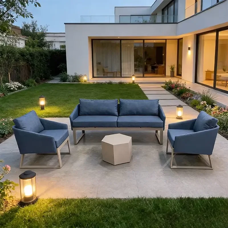 High Quality Villa Hotel Garden Aluminum Modern Outdoor Waterproof Farmhouse Modular Sofa Set
