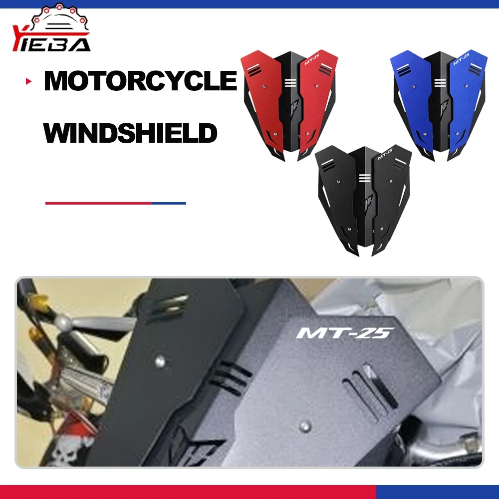 

FOR YAMAHA MT-03 MT03 MT 03 2020 MT-25 MT25 MT 25 2020 LOGO Windscreen Aluminum Kit Deflector Alloy Motorcycle Front Windshield
