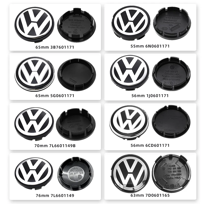 4PCS 56mm 63mm 65mm 70mm Car Wheel Center Hub Caps Cover for VW Volkswagen Golf Polo Passat Touran CC B5 B6 B7 Jetta accessories