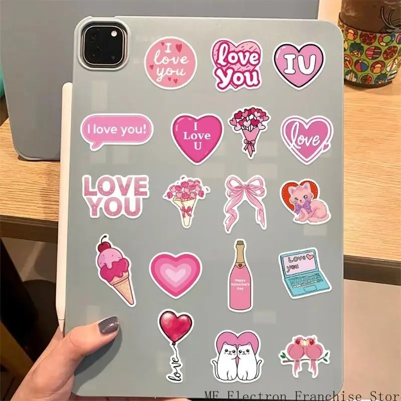 T5EA 50pcs/paquete caricatura Graffiti Sticker Valentines Day Temed Temed Temed Patalging Album Guitar Album Guitar Packaging