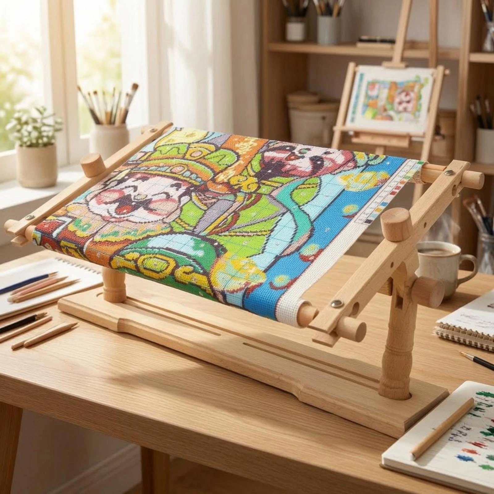 

Tabletop Embroidery Stand Beech Wood Cross Stitch Stand Cross Stitch Frame Holder Desktop
