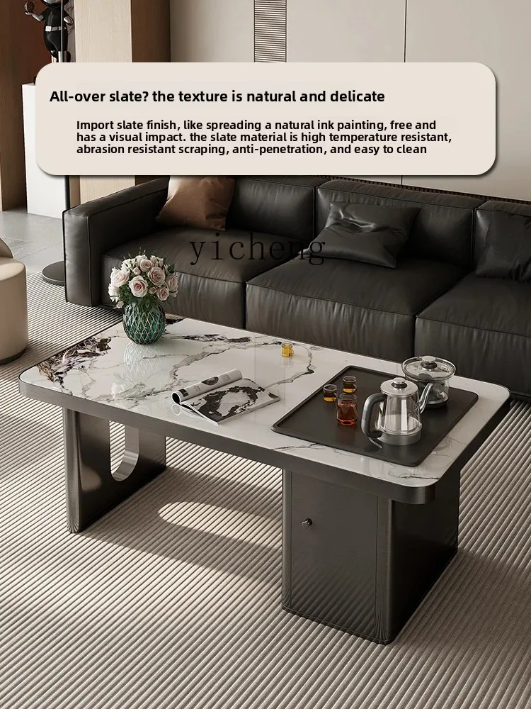 

TQH Living Room Home Office Small Apartment Tea Making Table Kettle High-End Stone Plate Tea Table