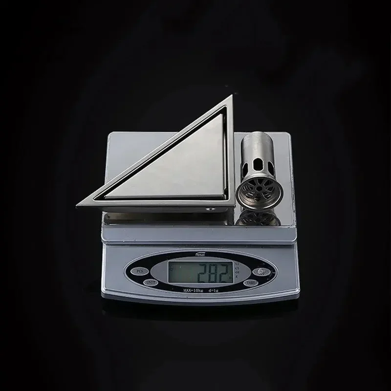 

304 Stainless Steel Bathroom Floor Drain Hidden Type Triangle Tile Insert Drainer Cover Waste Grates Shower Drains