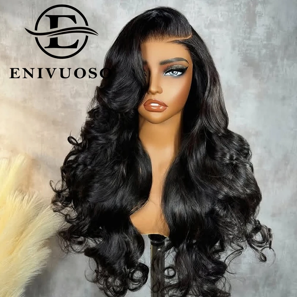 Body Wave Synthetic Lace Front Wigs Pre Plucked Natural Looking Long Wavy Ready to Go Glueless Wig For Women Daily Party