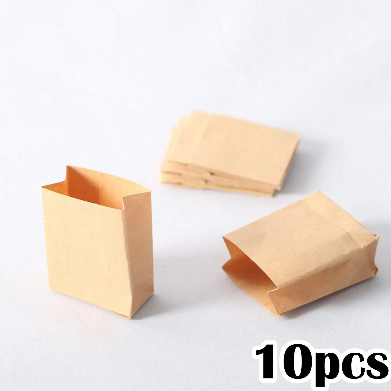 10Pcs Mini Bread Bag Bakery Packing Bag Snack Bags /12 Dollhouse Life Scene Pretend Play Kitchen Playset Bakery