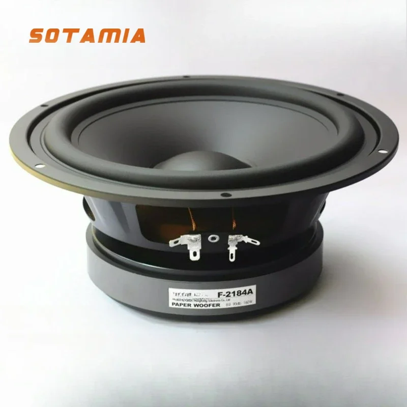 SOTAMIA 1pcs 8 Inch Bass Audio Speaker 8 Ohm 160W Composite Rubber Edge Loudspeaker Mid Woofer Household Bookshelf Accessories