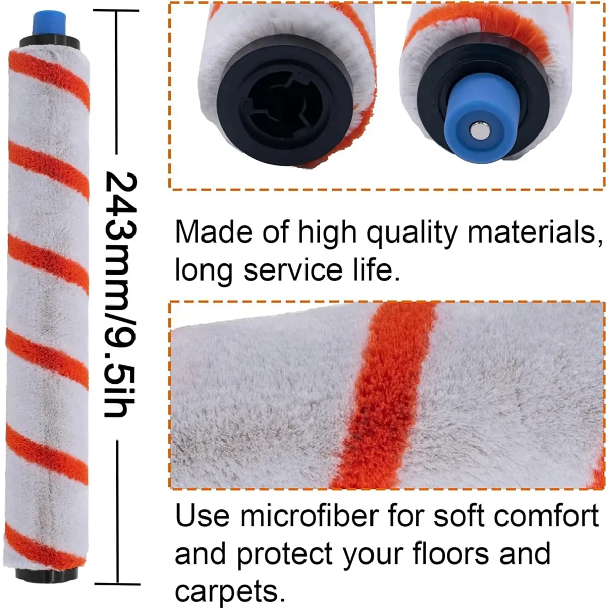 popular 4Pcs for ILIFE W400S/W450 Floor Mopping Robot Roller Brush PW-R020 Vacuum Cleaner Replacement Spare Parts Main Brush