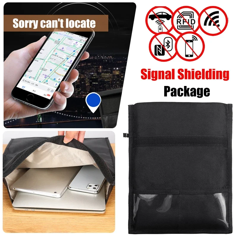 Notebook Signal Shielding Bag Faraday Bag RFID Shielding Blocking Car Pouch Key Mobile Phone Anti-theft Anti-radiation Case