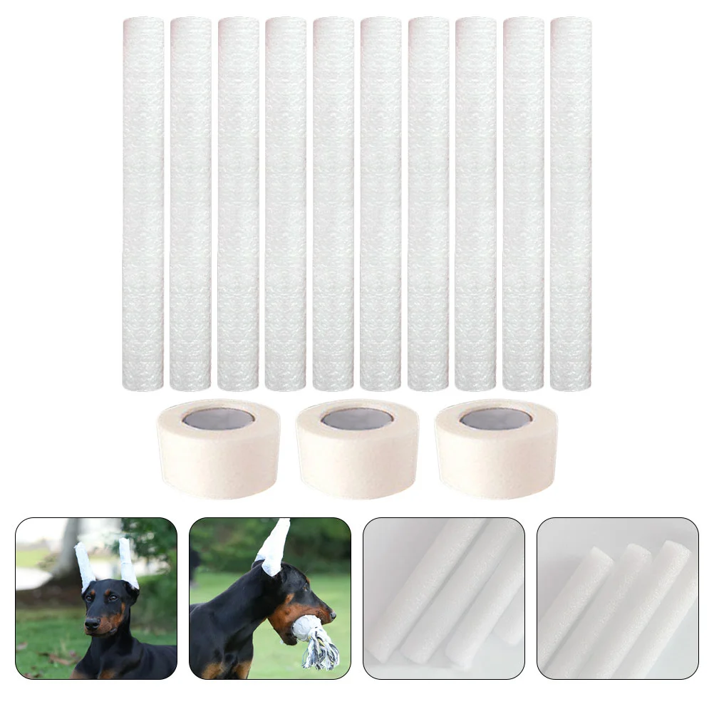 

10 Pcs Ears Soft Foam Tape Doberman Pinscher Erecting Stick Car Accesories Stickers Dog Stand Standing White