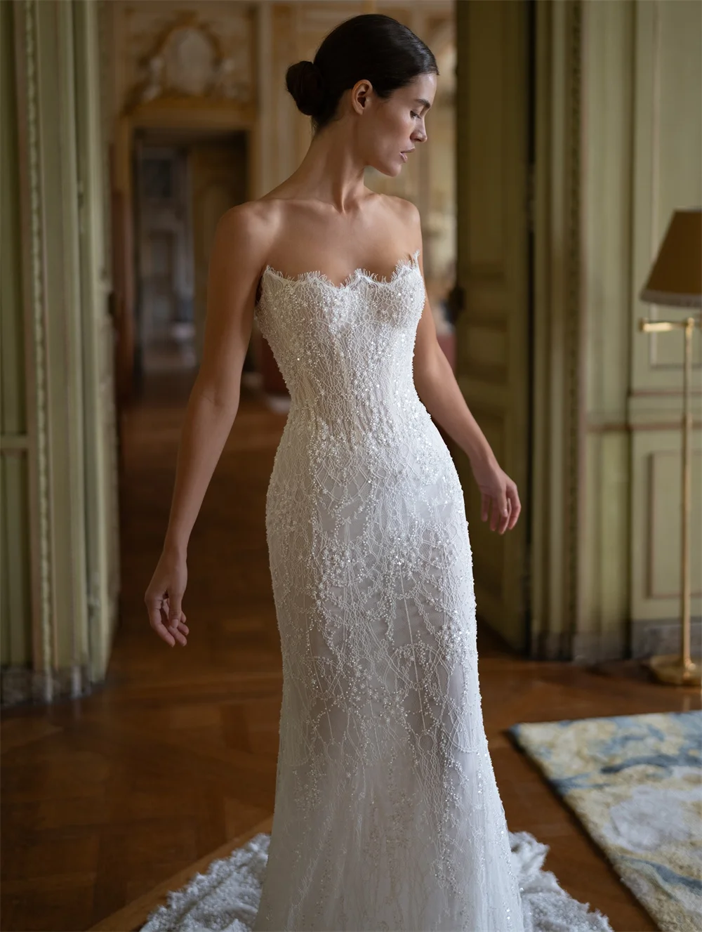 Tóquio personalizado branco alto decote vestidos de casamento mangas destacáveis trem voltar zip vestidos de noiva 2025 sereia vestidos de casamento